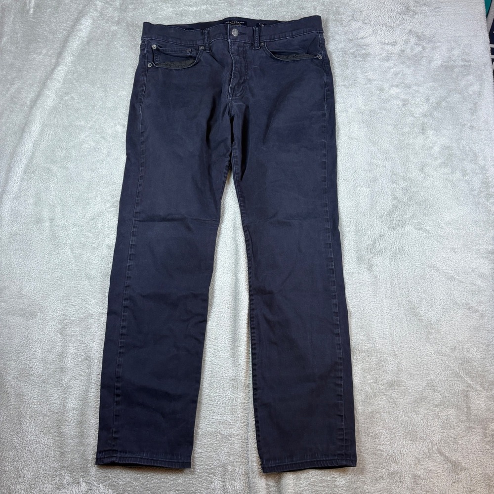 Lucky‎ Brand Jeans Men 34x30 121 Slim Dark Wash Blue Whiskered Faded Stretch